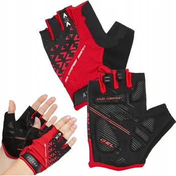 Cyklistické rukavice Cyklistické rukavice ATTABO Vito s gelovou výstelkou tlumící nárazy, červeno-černé, velikost L