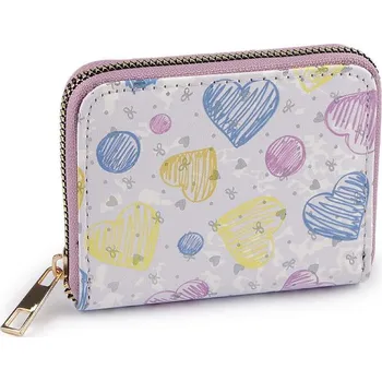 Peněženka Dívčí peněženka srdce 9x11 cm - 3 fialová křídová