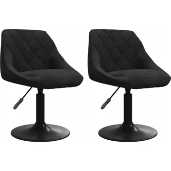 Jídelní židle Otočné jídelní židle černé sametové 46x44x(62,5-77,5) cm