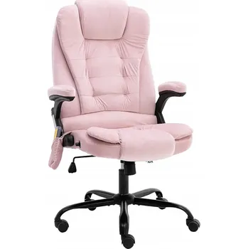 Ergonomická kancelářská židle s masážní a vyhřívací funkcí, růžová, 67x71x(