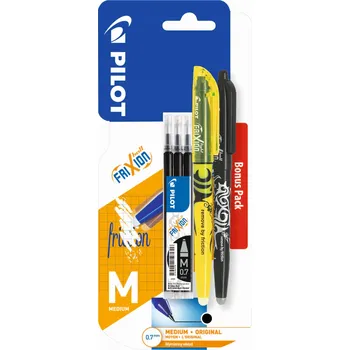 Kuličkové pero FRIXION BALL PILOT 0,7 černé X1 + NÁPLŇ FRIXION BALL 0,7 černá