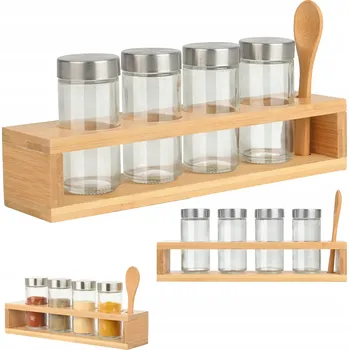 Obraz Nádoby na koření 4 ks se stojánkem a lžičkou, organizér