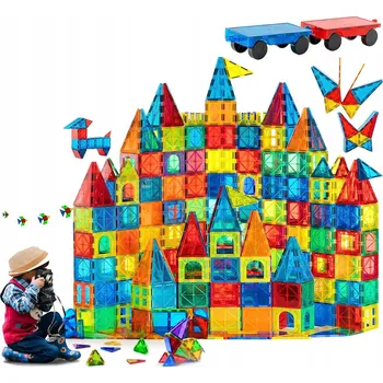 ostatní stavebnice Stavebnice magnetické stavební kostky vzdělávací velký zámek 100 dílků