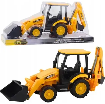 autíčko Bagr se Dvěma Lžícemi Pohyblivé Stavební Vozidlo Žlutý