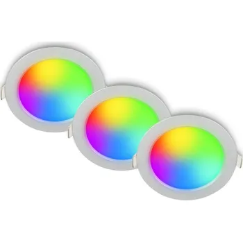 Koupelnové svítidlo BRILONER Fungo vestavné bodové svítidlo 100mm 3ks sada - 7W, 700lm, LED, stmívatelné, IP65, matný chrom - BRILONER BRI 3945034