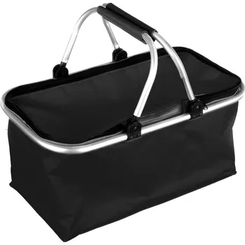 Nákupní košík HAPPY GREEN košík kempingový skládací 48x24x28cm Al+polyester ČER