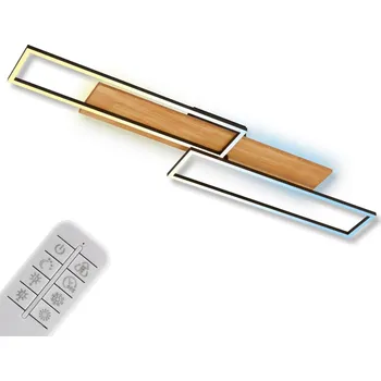 BRILONER Cornice LED stropní svítidlo, stmívatelné, 2 rámy, 4100lm, 38W, CCT ovladač, dálkový ovladač, černá - BRILO BRILO 3809014