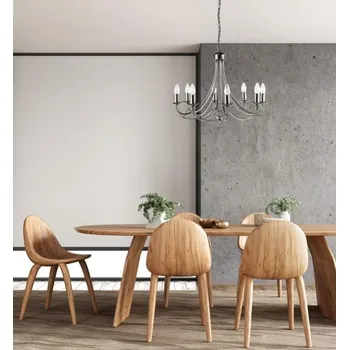 Svítidlo Searchlight 6348-8SS Závěsný osmiramenný lustr MAYPOLE chrom