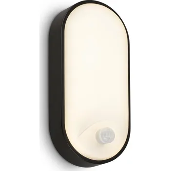 Venkovní osvětlení BRILONER Ruch LED venkovní nástěnné svítidlo, pohybové čidlo, IP65, černá - BRILO BRILO 3830015