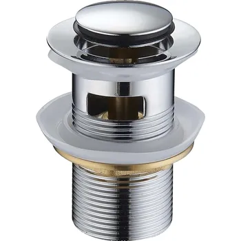 sítko a zátka do dřezu Mexen uzavíratelná umyvadlová výpusť kulatý, ClickClack, malá zátka, s přepadem, Chromová, 79925-00