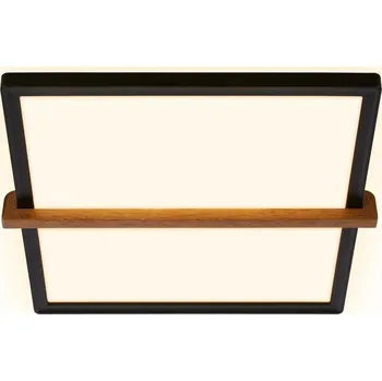 BRILONER Remsa LED stropní svítidlo, dekor dřeva, přímé a nepřímé osvětlení, hranaté 31,5x29 cm, černá/dřevo - BRILONER BRI 3845015