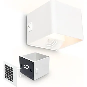 Nástěnné svítidlo BRILONER Borra nástěnné svítidlo - 1,5W, 100lm, bezdrátové, LED, s pohybovým čidlem, bílé - BRILONER BRI 3879016