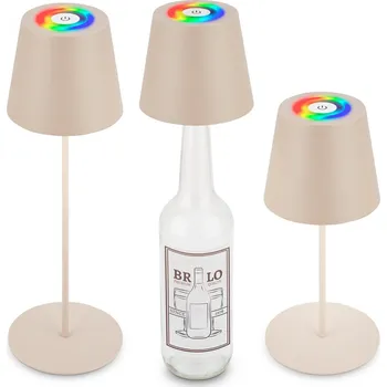 Lampička BRILONER Calida 3 v 1 RGBW stolní lampička bezdrátová IP44, stmívatelné, dotykový vypínač, béžová - BRILO BRILO 7510011