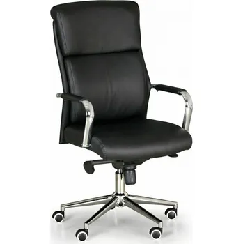 Kožené kancelářské křeslo VIRO, pravá kůže, černá
