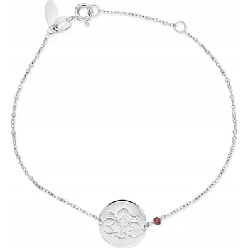 Náramek Stříbrný náramek celebrit s rubínem - Květ lotosu Ag 925