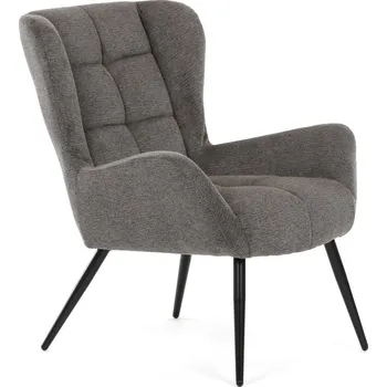 Křeslo Relaxační křeslo ušák QUEEN — látka, šedá