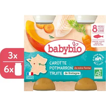 BABYBIO Mrkev a dýně se pstruhem 3× (2× 200 g)