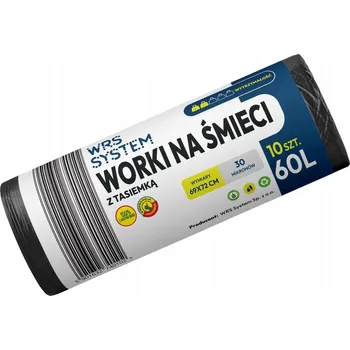 Pytle na odpadky Pytle na odpadky 60L se stahovací páskou 10 Ks. LDPE SILNÉ – WRS System