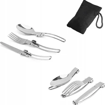 Příbor Sada příborů Be-Active.pl Skládací turistické příbory pro kempování, kompletní sada