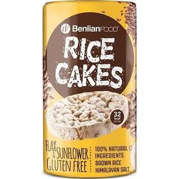 Benlian Food Bezlepkové rýžové chlebíčky s lněným a slunečnicovým semínkem (100g)
