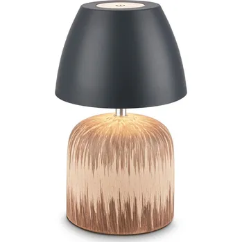 Lampička BRILONER Cera stolní lampa - 2,5W, 200lm, bezdrátová, IP44, LED, stmívatelná, teplá bílá, antracit/dřevo - BRILO BRILO 7593014