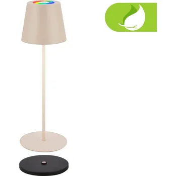 Lampička BRILONER Cilano RGBW stolní lampa na baterie IP44, stmívatelná, vč. nabíjecí základny, béžová - BRILO BRILO 7517011