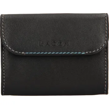 Módní doplněk Lagen pánská peněženka kožená TP-814 - černá - BLK