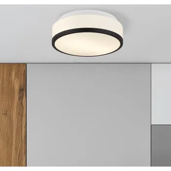 Svítidlo Searchlight 7039-23BK Koupelnové svítidlo BENT IP44 černé, opálové sklo