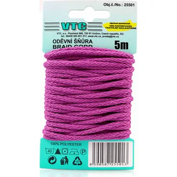 Šňůra na prádlo VTC Oděvní šňůra 5 m na kartě - 19 fresie