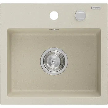 Granitový dřez Mexen Milo - dřez granitový 43,5x41,0cm, 1-komorový, béžová, 6505441000-69
