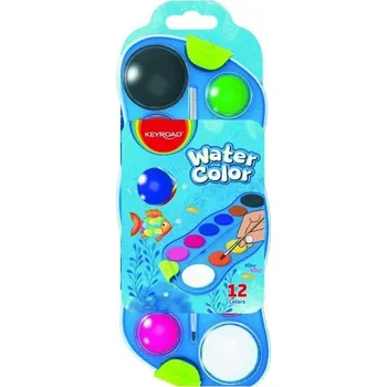 Vodová barva AKVARELOVÉ BARVY KEYROAD SE ŠTĚTCEM, 12 BAREV