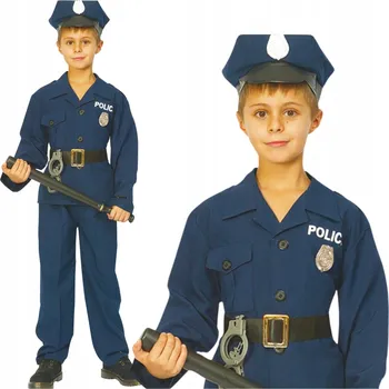 Karnevalový kostým KOSTÝM KARNEVALOVÝ POLICAJT kostým převlek POLICISTA na ples 120-130