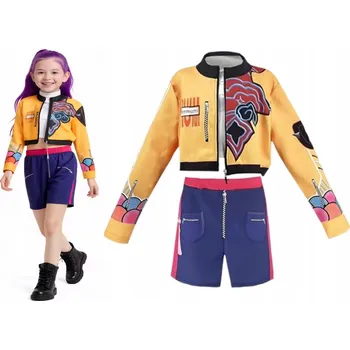 Karnevalový kostým DEMON HUNTERS KOSTÝM RUMI KPOP KOSTÝM LOVKYNĚ DÉMONŮ KOSTÝM RUMI 130 cm