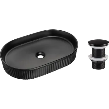 Umyvadlo Comad Keramické umyvadlo na desku Beyond 3 56x36 + výpusť Click-Clack, černá