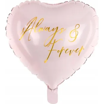Balónek Fóliový balónek Srdce Always and forever, 45 cm, světle růžový