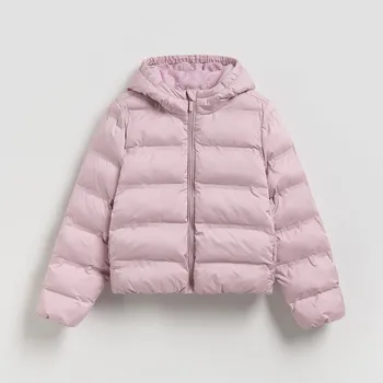 Reserved - Prošívaná bunda s kapucí - pudrově růžová - 420HR-39X - 420HR-39X-122