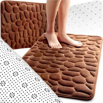 Koupelnová předložka KOUPELNOVÁ PŘEDLOŽKA MĚKKÁ TMAVĚ HNĚDÁ PROTISKLUZOVÁ