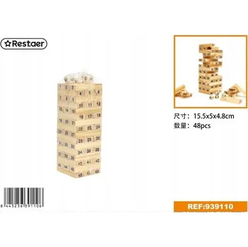 ostatní stavebnice Sada dřevěných kostek na hraní - 48 dílů