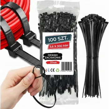 Stahovací páska STAHovací PÁSKY 3,6x300mm 100 KS ČERNÉ STAHOVACÍ PÁSKY, PEVNÉ STAHOVACÍ PÁSKY