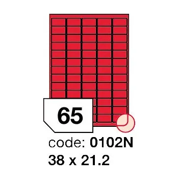 Kancelářské potřeby Samolepící etikety Rayfilm Office 38x21,2 mm 100 archů, fluo červená, R0132.0102N