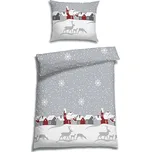 Florella Flanelové povlečení Town Grey Rozměr: 70x90 + 140x220 cm - loznice21.cz