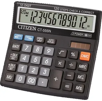 Kalkulačka Kalkulačka Citizen CT555N, černá, stolní, dvanáctimístná