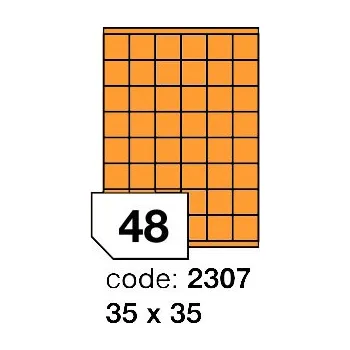 Samolepící etiketa Samolepící etikety Rayfilm Office 35x35 mm 100 archů, fluo oranžová, R0133.2307