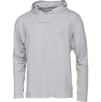 Rybářské oblečení Westin Tričko Ledge UPF Hoodie Mist Grey - S