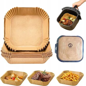 Obraz Organizér Air Fryer Papír Příslušenství Náplně do Airfryer Formičky Podnosy 100 Ks