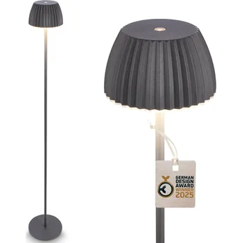 Stojací lampa BRILONER nabíjecí stojanová lampa Riffle - 124 cm, 4,2W, 400lm, LED, bezdrátová, stmívatelná, dotykový vypínač, antracit - BRILO BRILO 1238015