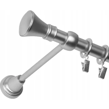 GARNÝŽ JEDNOŘADÁ 320 CM 19 MM CHROM MATNÝ MONAKO TICHÉ KROUŽKY SE ŽABKAMI