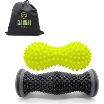 KALAHARI 4 WELLNESS Masážní sada na plantární fascitidu - válec, míček a eBook 12cm