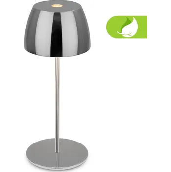 Lampička BRILONER LED nabíjecí stolní lampička Serina Mini, bezdrátová, 20cm, IP44, 2,5W, stmívatelné, dotykový vypínač, chrom - BRILO BRILO 7503018