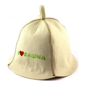 Klobouk do sauny "I love sauna", bíly